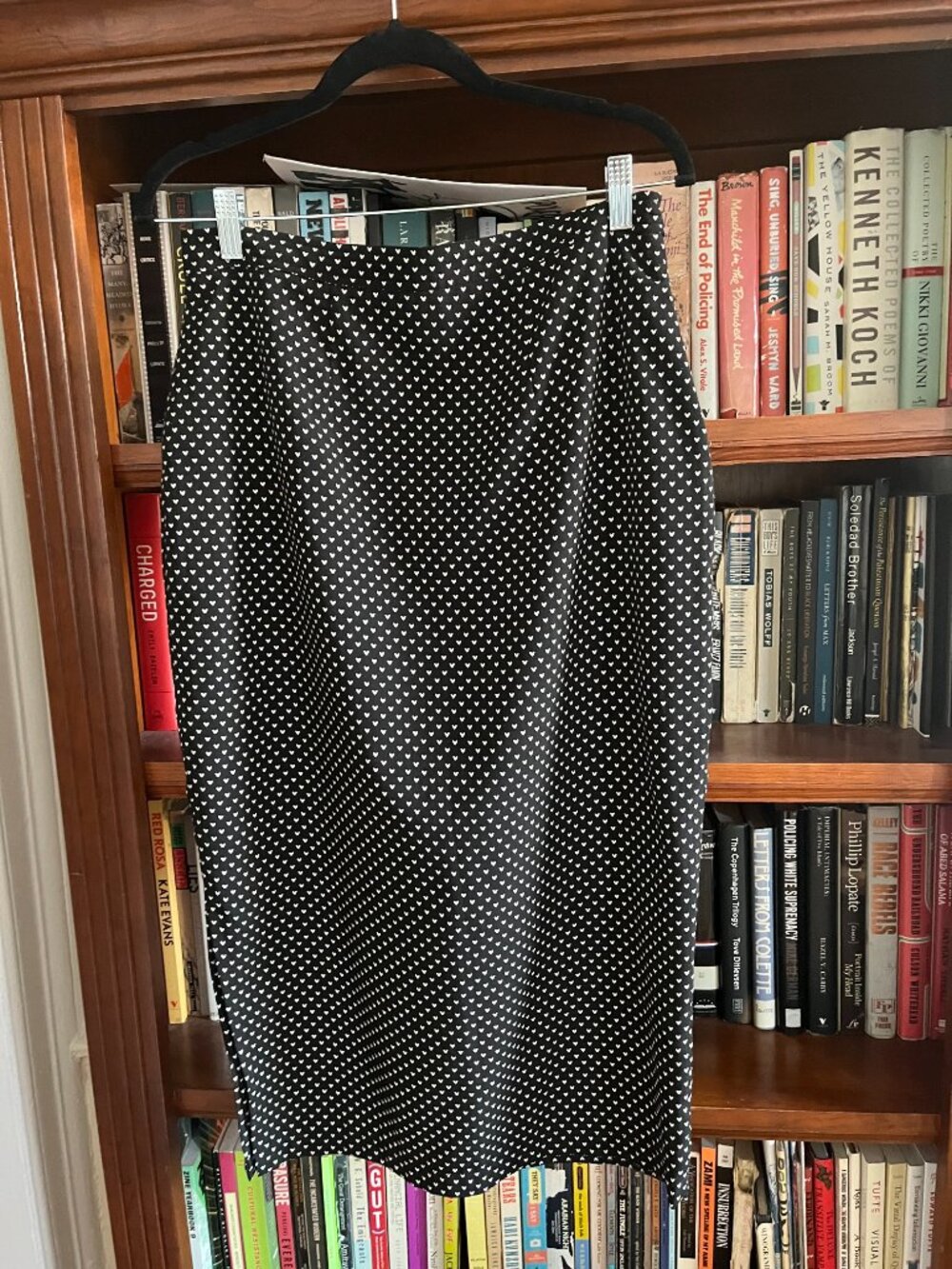 black and white heart skirt